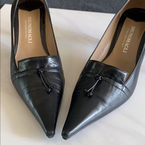 Bruno Magli Black Leather Heels